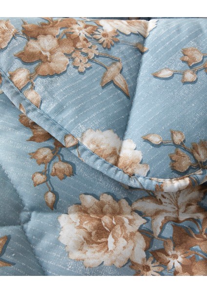 Cozy Rose Pamuk Polyester Çift Kişilik Uyku Seti 195X215 cm Mavi-Kahve