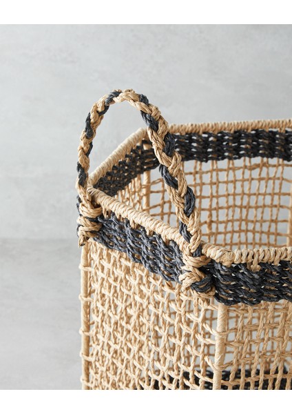 Nilda Kağıt Ip Sepet 30X30 cm Natural-Siyah modelleri