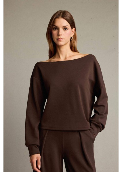 Kayık Yaka Modal Sweatshirt G2914AX25AU modelleri