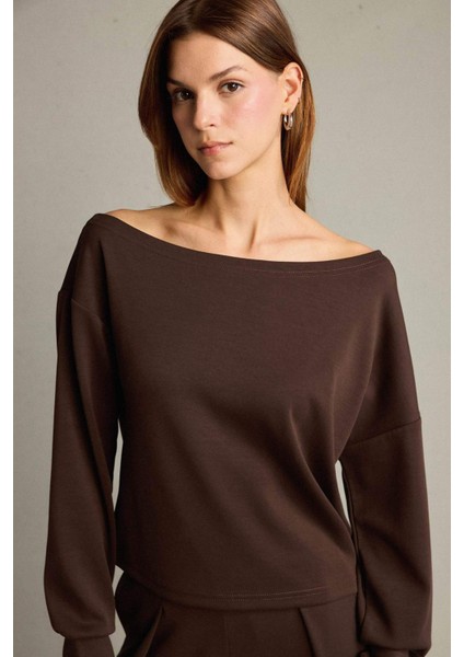 Kayık Yaka Modal Sweatshirt G2914AX25AU fırsatları