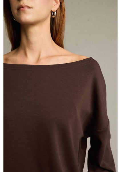 Kayık Yaka Modal Sweatshirt G2914AX25AU indirimleri