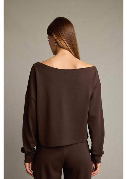 Kayık Yaka Modal Sweatshirt G2914AX25AU