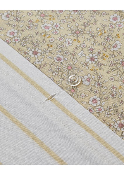 Petty Chic Kolay Ütülenir Tek Kişilik Nevresim Seti 160X220 cm Açık Sarı