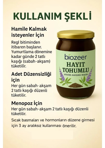 Hayıt Tohumlu Bitkisel Karışımlı Macun 800 Gr.