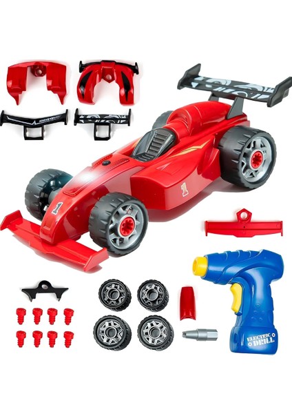 Matkaplı Formula F1 Araba Modifiye Seti Sesli Işıklı Sök Tak