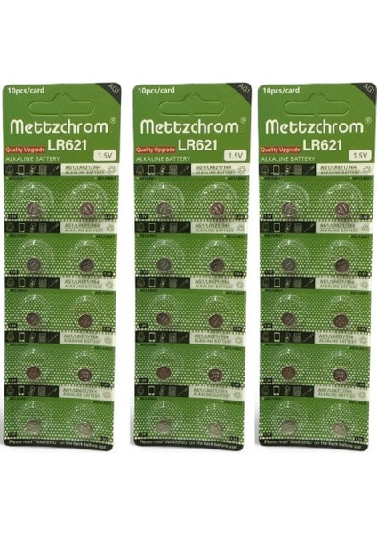 Ag1 LR621 364 Alkalin Düğme Pil 30 Adet