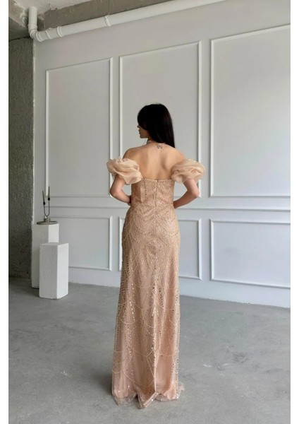 Gold Taş Işlemeli Balon Kol Abiye 0801053.122 indirimleri