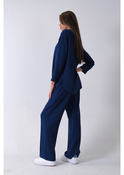 Lacivert Rahat Kumaş Basic Pantolonlu Takım 31040630.02 fırsatları