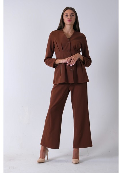 Kahve Önü 4 Düğme Kapamalı Pantolonlu Takım 4592261.05 fiyatları