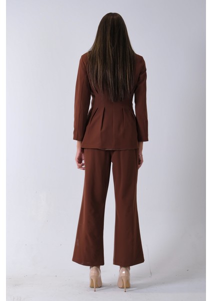 Kahve Önü 4 Düğme Kapamalı Pantolonlu Takım 4592261.05