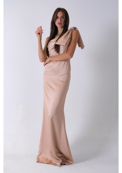 Gold Tek Omuz Drapeli Taş Detaylı Abiye 0801009.122