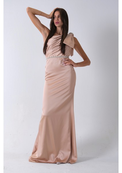 Gold Tek Omuz Drapeli Taş Detaylı Abiye 0801009.122 fiyatları