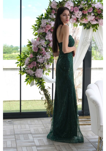 Zümrüt Taş Işlemeli Uzun Balık Abiye 0801056.123 fırsatları