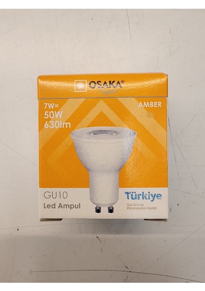 7W GU10 LED Çanak Ampul Amber (bal sarısı) Renk 5'li Paket, PRO 707 serisi 30.000h. , 630 lumen IP20 fiyatları