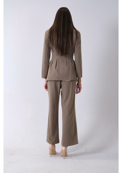 Haki Önü 4 Düğme Kapamalı Pantolonlu Takım 4592261.23 indirimleri