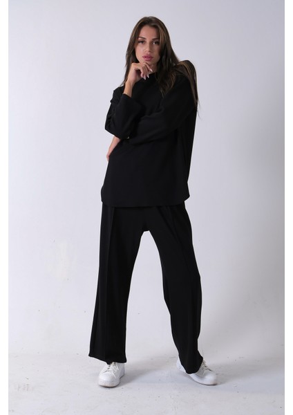 Siyah Rahat Kumaş Basic Pantolonlu Takım 31040630.01 fiyatları
