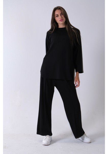 Siyah Rahat Kumaş Basic Pantolonlu Takım 31040630.01 indirimleri