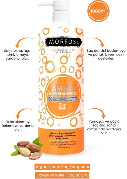 Argan Şampuan 1000 ml - Boyalı Saçlar Için