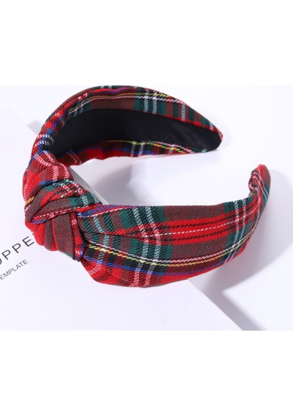 Iskoç Ekose Kumaş Desenli Düğüm Detaylı Taç fırsatları