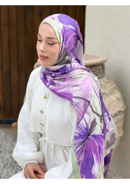 Rapsodi Desen Bambu Şal - Su Yeşili