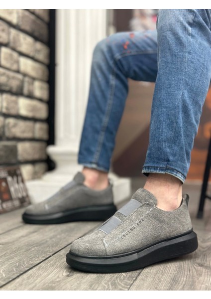 BA0307 Boa Kalın Süet Yüksek Taban Çift Bant Gri Erkek Ayakkabı fırsatları