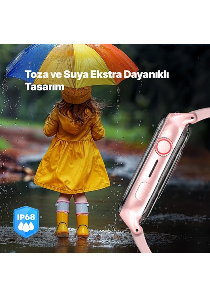 Kidi Pro AMOLED Ekranlı GPS 4G Sim Kartlı Akıllı Çocuk Saati Pembe 2KSW03