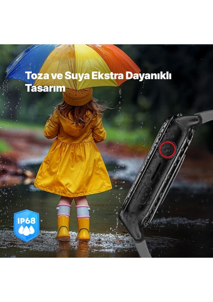 Kidi Pro AMOLED Ekranlı GPS 4G Sim Kartlı Akıllı Çocuk Saati Siyah 2KSW03