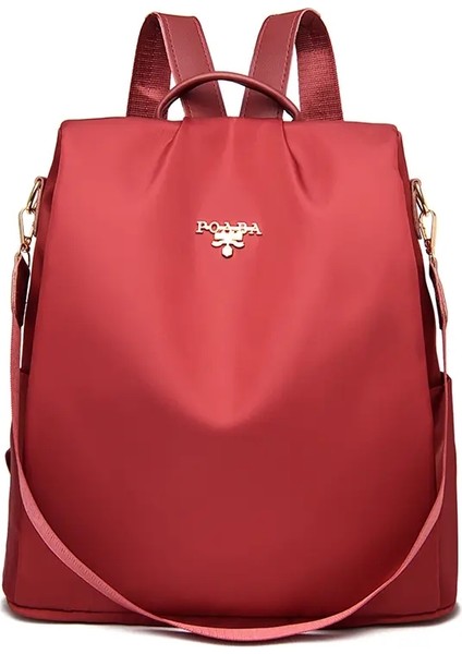 Kadınlar Renkli Hırsızlık Anti Sırt Çantası Sıradan Su Geçirmez Oxford Günlük Seyahat Sırt Çantaları Kadınlar Için Çok Fonksiyonlu Tiki Okul Çantası Renk: Kırmızı (Yurt Dışından)