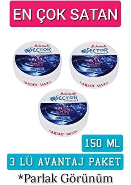 Wax Super Vax Balmumu 150 ml x 3 Ultra Güçlü Saç Şekillendirme Seti fiyatları