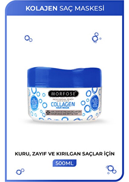 Kolajen İçerikli Saç Bakım Maskesi 500 ml Tüm Saç Tipleri için Yumuşaklık fırsatları