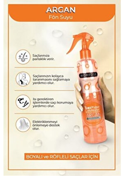 Çift Fazlı Fön Suyu 400 ml Boyalı Saçlar için Elektriklenmeyi Önleyici modelleri