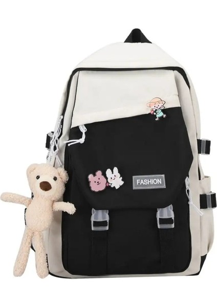 Büyük Kapasiteli Kitap Çantası Su Geçirmez Genç Kolej Sırt Çantası Moda Okulu Çantası Sevimli Kızlar Erkekler Seyahat Backbag Kolej Bagcolor: 04 Sadece Çanta (Yurt Dışından)