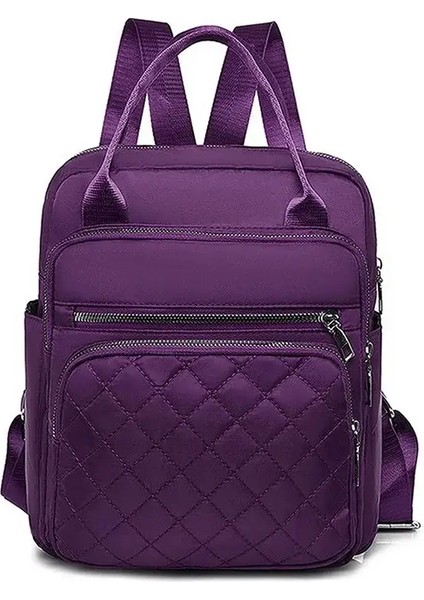 Su Geçirmez Kadın Omuz Çantaları Kadın Büyük Kapasiteli Oxford Sırt Çantası Siyah Çanta Gündelik Ruckcolor: Mor (Yurt Dışından)