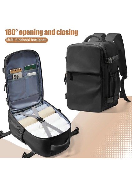 Seyahat Sırt Çantası Wizzair 40X30X20 Kısa Mesafe Bagajda Taşınıyor Erkekler Sırt Çantası Kadın Şık Kabin Çanta Defter Defteri Sırt Çantası Dizüstü Bilgisayar Renk: Siyah (Yurt Dışından)