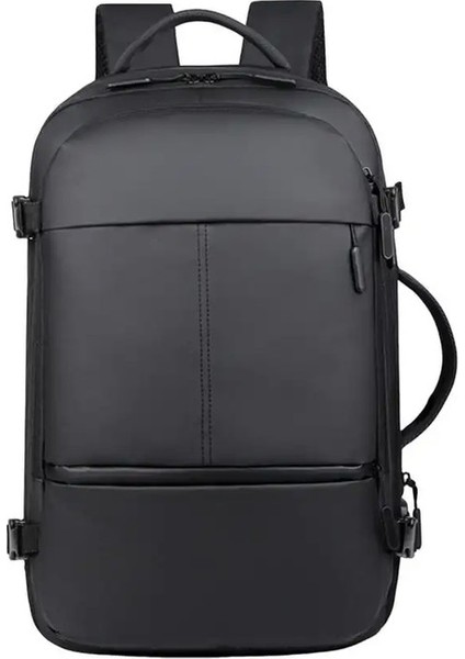 Seyahat Sırt Çantası Genişletilebilir Kapasite Bilgisayar Çantası USB Şarj Portu Su Geçirmez Hırs Anti-Hırsızlık Kiliti Islak/kuru Ayırma Cepleri: Siyah (Yurt Dışından)