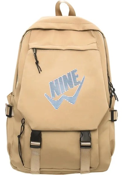 Yeni Moda Lüks Sırt Çantası Su Geçirmez Bilgisayar Çantası Yüksek Kaliteli Omuz Çantaları Büyük Kapasiteli Okul Çantaları Hafif Çanta Renk: Khaki/beden: 32CMX13CMX46CM (Yurt Dışından)