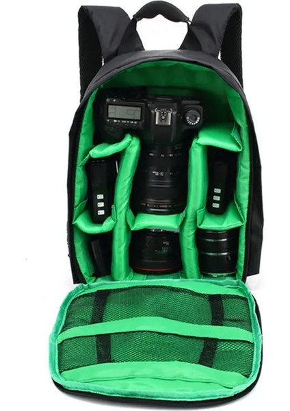 Su Geçirmez Dslr Sırt Çantası Video Dijital Dslr Kamera Çantası Çok Fonksiyonlu Açık Kamera Fotoğraf Çanta Çantası Nikon Canon Dslr Lens Renk: Yeşil (Yurt Dışından)