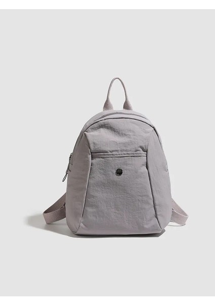 Kadınların Çift Omuz Çantası, 2025 Yaz Için Yeni Stil, Gündelik Seyahat Sırt Çantası, Hafif ve Basit Naylon El Tipi Küçük Schocolor: Açık Gri/boyut: 12 Inç (Yurt Dışından)