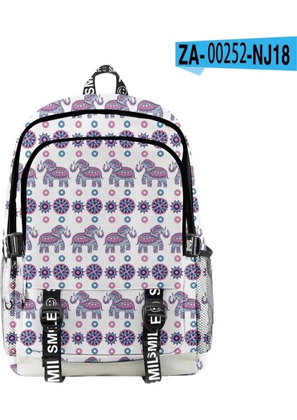 Harajuku Popüler Hint Dlephant Öğrenci Okul Çantaları Unisex 3D Baskı Oxford Su Geçirmez Defter Çok Fonksiyonlu Seyahat Sırt Çantaları Renk: Altın (Yurt Dışından)