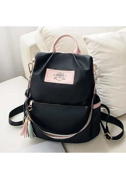 Yeni Sırt Çantası Oxford Kız Öğrenci Öğrenci Schoolbag Kore Versiyonu Büyük Kapasiteli Sırt Çantası Açık Seyahat Hırsızlık Anti Backpackcolor: Siyah (Yurt Dışından)