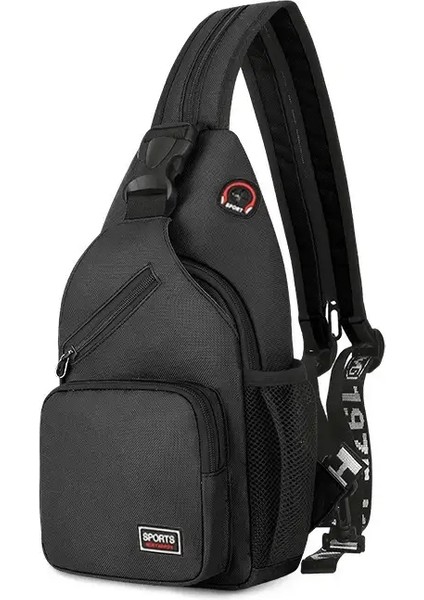 Unisex Küçük Askı Sırt Çantası Çok Amaçlı Su Geçirmez Crossbod Omuz Göğüs Torbası Seyahat Yürüyüş Büyük Kapasite Gündüz Rengi: Siyah-1 (Yurt Dışından)