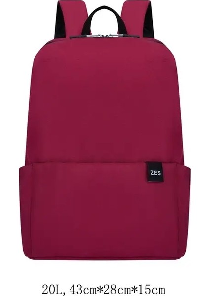 Unisex Çok Renkli Çok Boyutlu Sırt Çantaları Mektup Baskı Logosu Özel Erkekler Kadın Su Geçirmez Moda Kolej Küçük Okul Çantası Sırt Çantası Renk: 20L Şarap (Yurt Dışından)