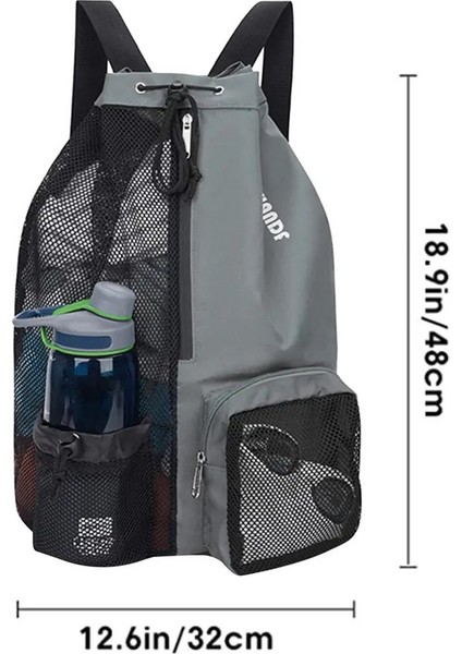 Plaj Depolama Sırt Çantaları Islak Cepli Yüzme Çantası Örgü Futbol Topu Sırt Çantaları Unisex Açık Spor Omuz Bagskolor: Siyah (Yurt Dışından)