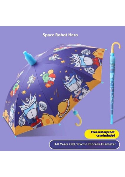 Ilkokul Öğrencileri Için Tam Otomatik Uzun Saplı Çocuk Küçük Şemsiyesi (Yurt Dışından)