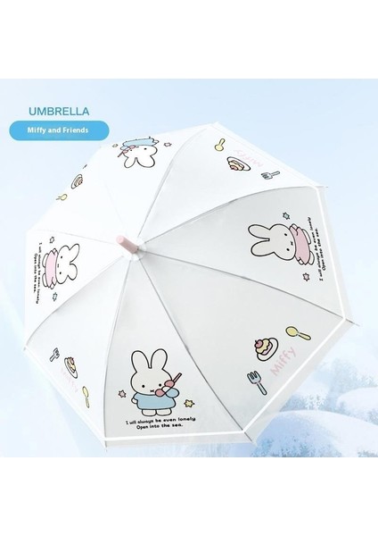 Karikatür Çocuk Buzlu Uzun Saplı Öğrenci Okul Şemsiyesi (Yurt Dışından)
