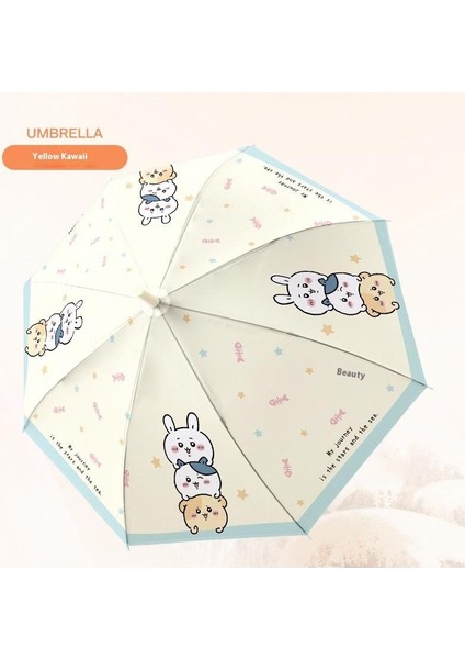 Karikatür Çocuk Buzlu Uzun Saplı Öğrenci Okul Şemsiyesi (Yurt Dışından)