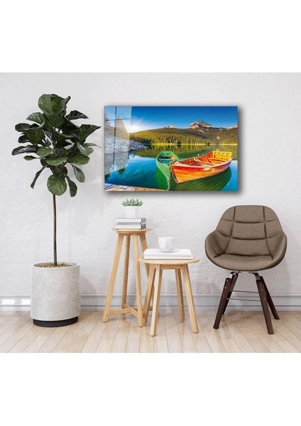 Kayık Göl Manzara Cam Tablo 4 mm Dayanıklı Temperli Cam fiyatları