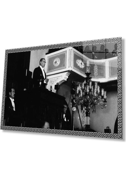 Atatürk Cam Tablo 4 mm Dayanıklı Temperli Cam, Atatürk Glass Wall Art