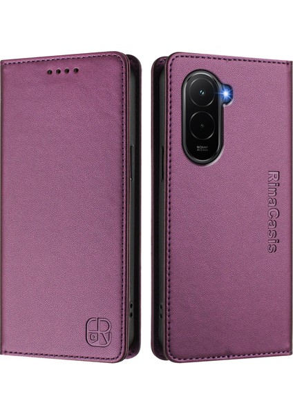 Xiaomi Poco M7 Plus 5g Deri Telefon Kılıfı ve Rfıd Engelleme Cüzdan Standı (Yurt Dışından)