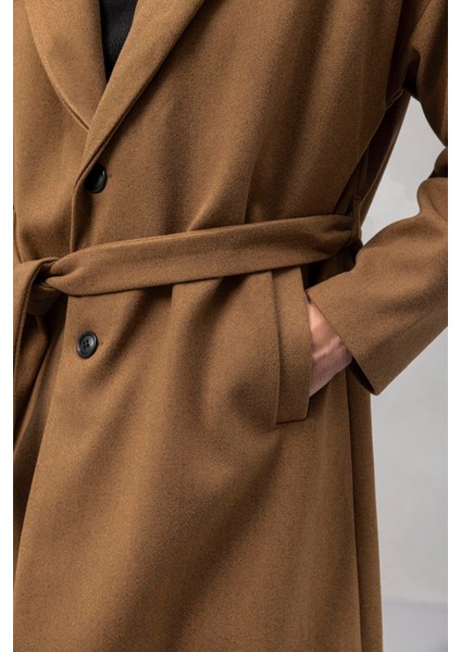Carlo Oversize Kaşe Kumaş Yan Cepli Kışlık Erkek Kaban - Camel modelleri